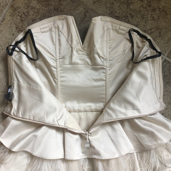 bebe Satin/Feather Dress - Picture 4 of 5